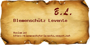 Blemenschütz Levente névjegykártya