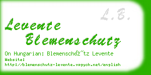 levente blemenschutz business card